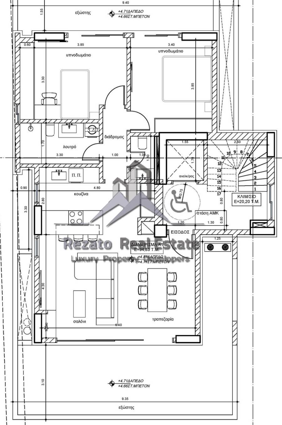 (Προς Πώληση) Κατοικία Οροφοδιαμέρισμα || Αθήνα Νότια/Γλυφάδα - 95 τ.μ, 2 Υ/Δ, 700.000€ 