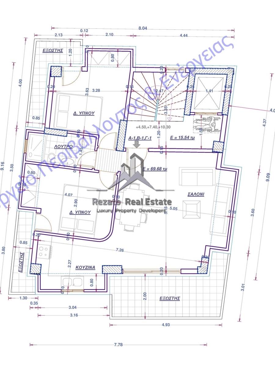 (For Sale) Residential Floor Apartment || Athens South/Glyfada - 70 Sq.m, 2 Bedrooms, 320.000€ 